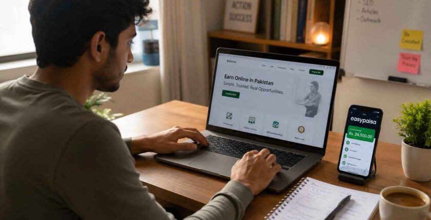 Best online earning methods - working on laptop at home