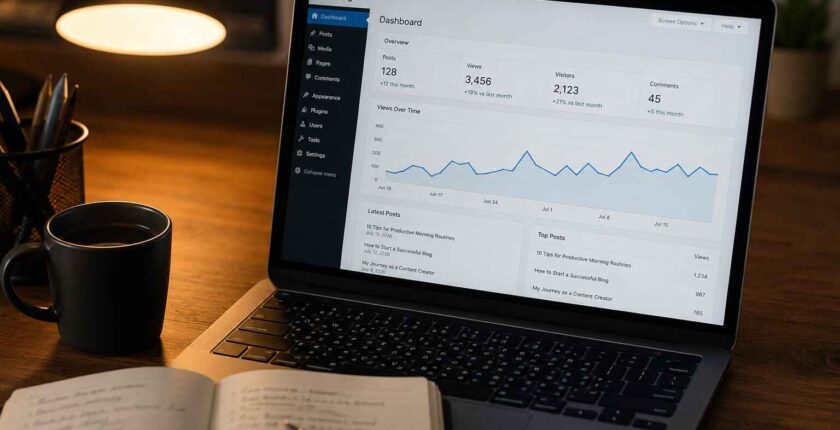 Passive income ideas - blog dashboard on laptop