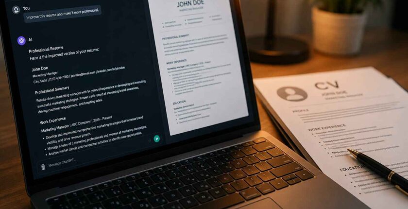 AI tools for CV writing - editing resume with AI assistant
