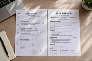 Before and after comparison of an AI-assisted resume edit